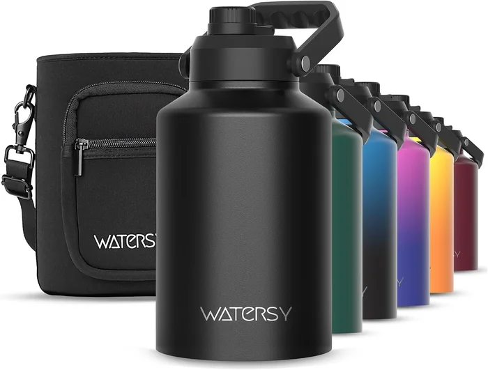 WATERSY 1 Gallon Insulated Water Bottle Keeps Cold for 48 Hrs BPA Free