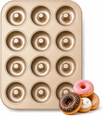 Good Dee's Nonstick Donut Pan for Baking 12 Cavity Carbon Steel Donut 