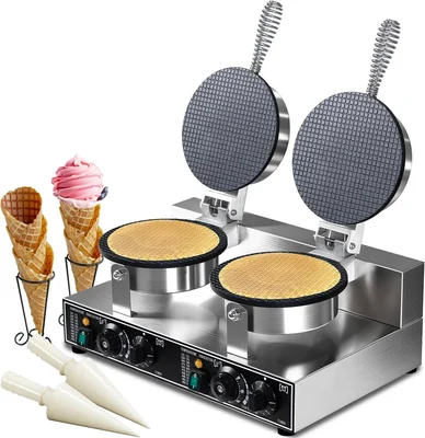 2600W 110V Commercial Waffle Cone Maker and Egg Roll Maker Machine for