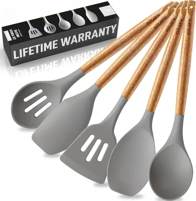 Zulay Kitchen 5 Piece Silicone Utensil Set