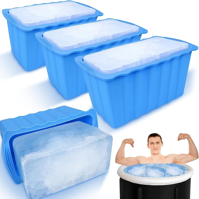 4PC Extra Large Ice Cube Molds Giant Ice Block Molds Silicone Ice Make