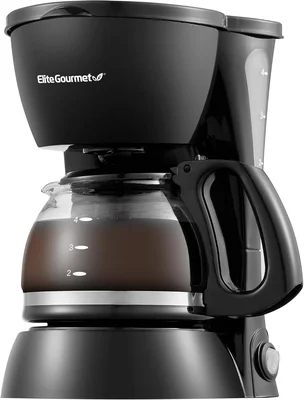Elite Gourmet EHC4128 Automatic 4-Cup Drip Coffee Maker, Black, Progra