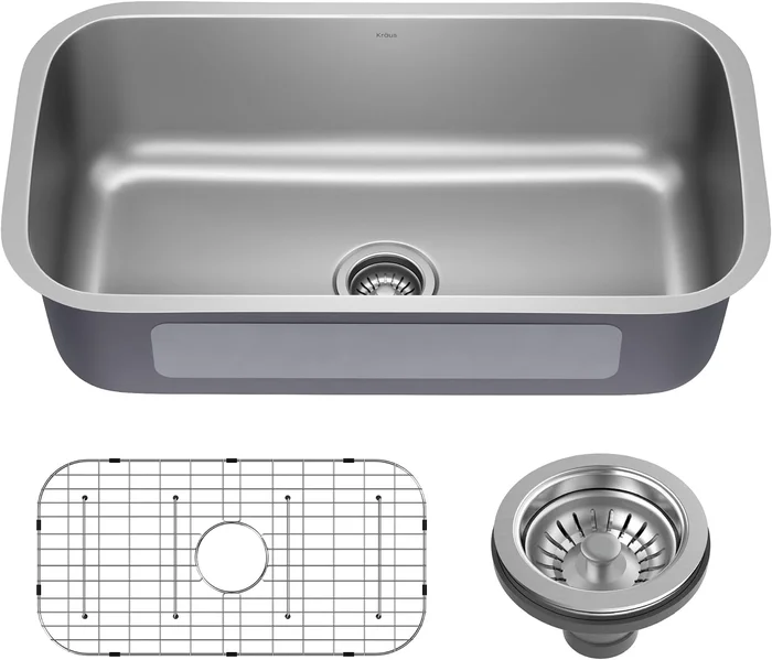 KRAUS Stainless Steel 32 Inch 18 Gauge Undermount Kitchen Sink KBU44 S