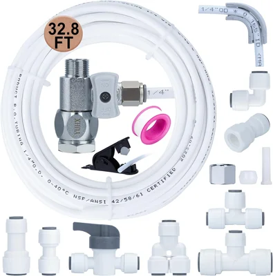 Durable Ice Maker Refrigerator Water Line Kit with Brass T Valve and 3