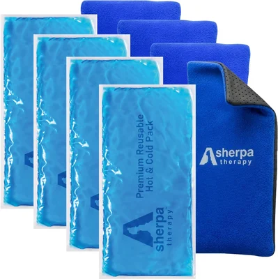 Flexible Hot and Cold Gel Pack 9.5 x 4.5 Inches 4 Pack for Therapy