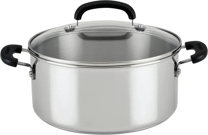 Farberware Brilliance Dutch Oven Pot with Lid 5 Quart Stainless Steel 