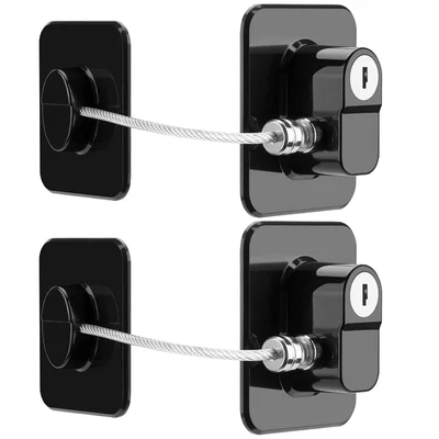 Fridge Lock 2PCS Upgraded Refrigerator Lock for Freezer Cabinets and D