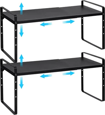15.5 to 25.5 Inch Expandable Kitchen Cabinet Organizer Shelf, 2 Pack 3