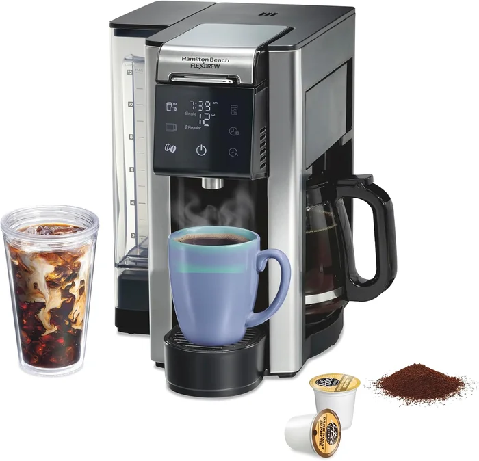 Hamilton Beach Flexbrew Advanced 5-in-1 Drip and Single Serve Coffee Maker Versatile Brewing