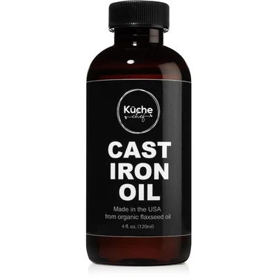 Organic Cast Iron Oil and Cast Iron Conditioner Made from Flaxseed Oil