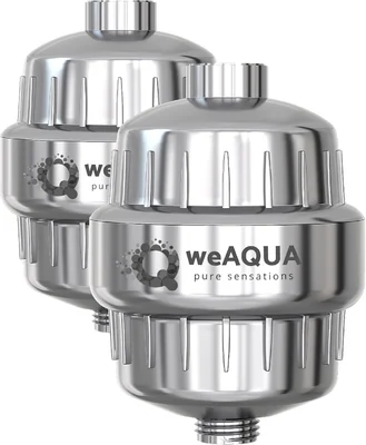 weAQUA Heavy Duty Two Pack Shower Filter for Hard Water Chlorine and H