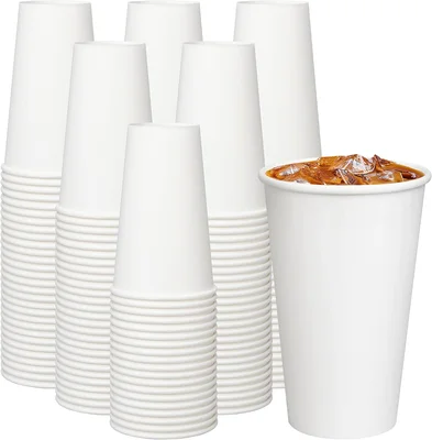 Coffee Cups 16 oz 200 Pack – Disposable Paper Cups for Hot Beverage Dr