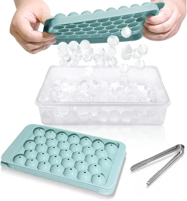 WIBIMEN Ice Cube Tray with Lid and Bin, 1