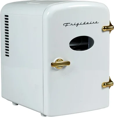 Frigidaire Retro Mini Personal Fridge Cooler Holds 9 Cans White Gold S