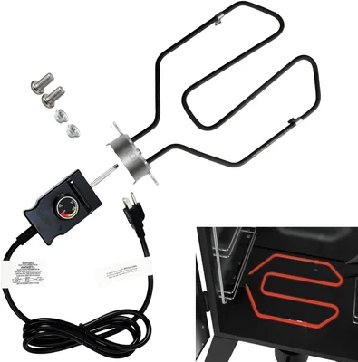 1650W Electric Smoker Heating Element with Adjustable Thermostat Probe