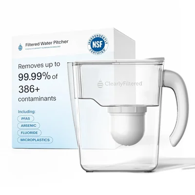 Clearly Filtered Water Filter Pitcher, 10 Cup BPA Free Water Filtratio
