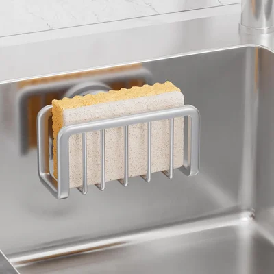 TAILI Rustproof Sponge Holder for Kitchen Sink with Suction Cup Silver