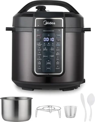 Midea 12-in-1 Electric Pressure Cooker 6 Quarts with 12 Presets Stainl