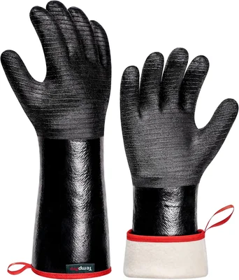 TempPro 932°F Heat Resistant BBQ Gloves 14 Inch Waterproof Oven and Gr