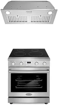 Cosmo 30-Inch Slide-In Electric Range and 30-Inch Insert Range Hood Tw