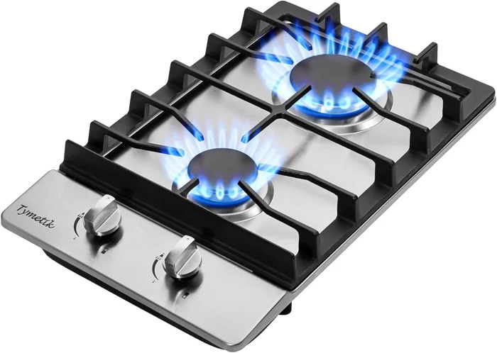 12 Inch Gas Cooktop, 2 Burners Stovetop Built-in Stainless Steel Stove