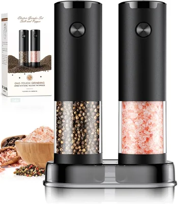 Electric Salt and Pepper Grinder Set Automatic Battery Pepper Mill Sha