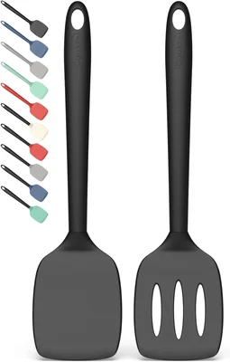 Coukre 2 Pack Silicone Spatula Set High Heat Resistant and BPA-Free fo