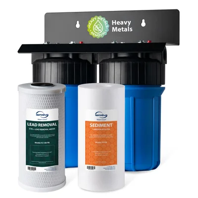 iSpring WGB21B-CPB 2-Stage Whole House Water Filtration System Reducin