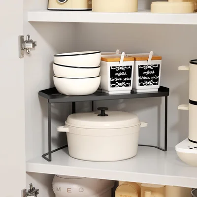 Stackable Metal Kitchen Corner Cabinet Organizer with Non-Slip Mat, Ba