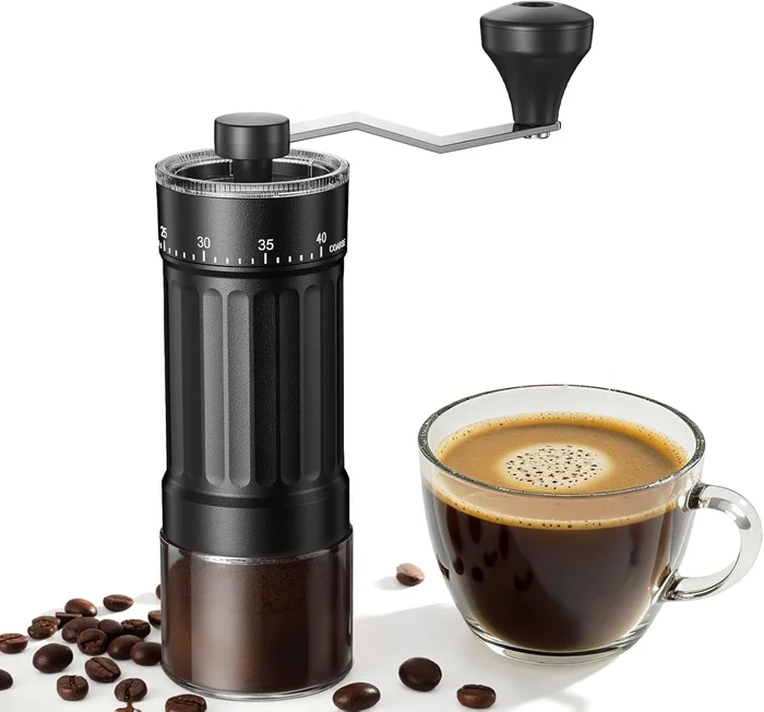 CEVING Mini Manual Coffee Grinder with 40 Adjustable Settings for Fres