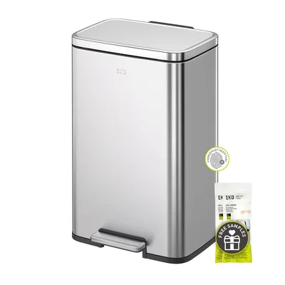 EKO Madison Brushed Stainless 25L+20L Dual Compartment Step Trash Can