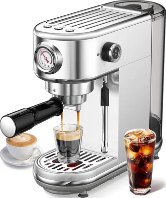 atatix 20 Bar Espresso Machine with Integrated Milk Frother for Home U