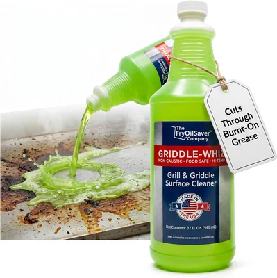 Non-Caustic Non-Toxic Flat Top Griddle Cleaner Made in USA for Safe and