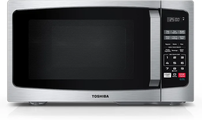 TOSHIBA Microwave Oven, 0.9 Cu.Ft, 900W, Stainless Steel