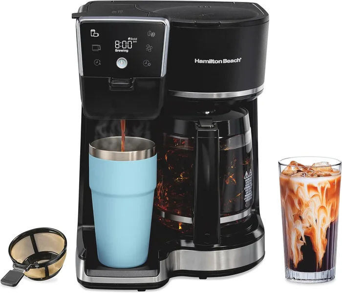 Hamilton Beach 2-Way Drip Coffee Maker and Single Serve Coffee Machine