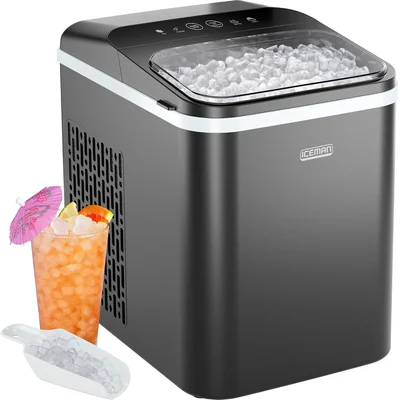 Iceman Compact Pebble Ice Machine Countertop Nugget Ice Maker with 26l