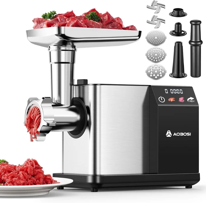 AAOBOSI Electric Meat Grinder with 3 Speed Touch Screen Control and 30