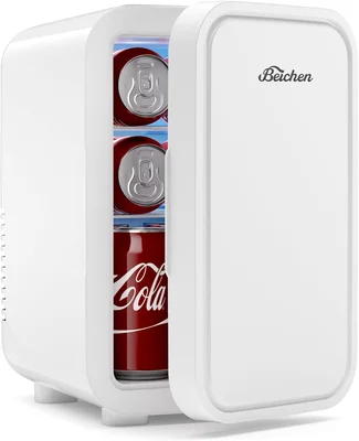 BEICHEN 6 Liter Mini Fridge 8 Can Small Refrigerator for Bedroom Car O