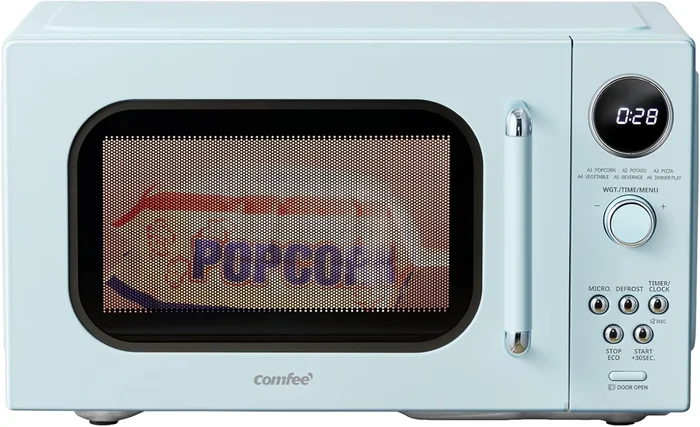 COMFEE' 0.9 Cu.Ft 900W Countertop Retro Microwave Oven in Green with C