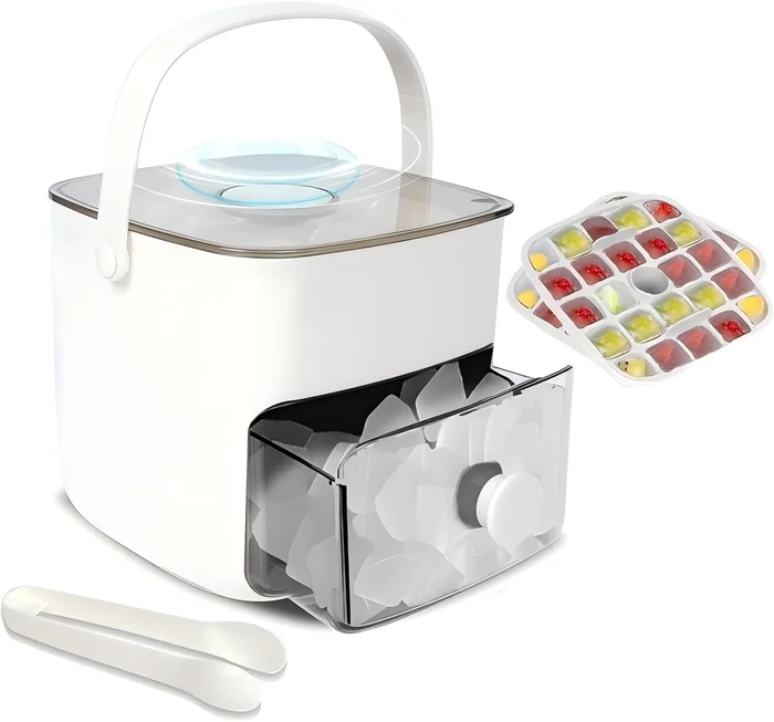 Ice Cube Tray with Lid and Bin Ice Maker for Freezer Ice Trays Ice Con