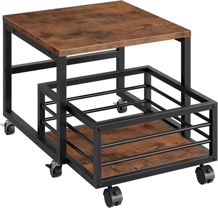 HOOBRO End Table, Mini Fridge Stand with Storage, Mini Fridge Table wi
