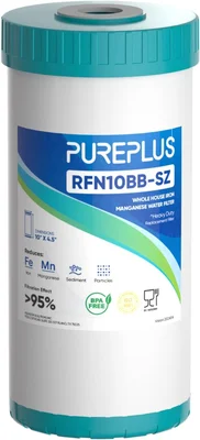 PUREPLUS 10x4.5 Inch Whole House Iron and Manganese Reduce Water Filte