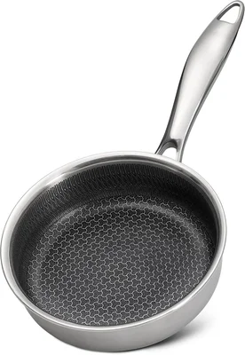 Stainless Steel Frying Pan 6-Inch Small Pan Tri-Ply Stainless Steel De