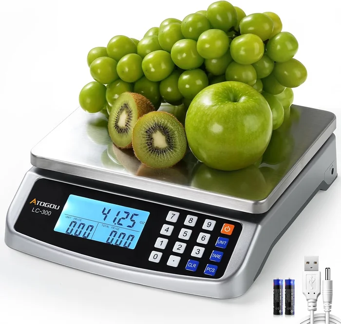 Atogou 110lb Food Scale Commercial Kitchen Scale with Price Computing 