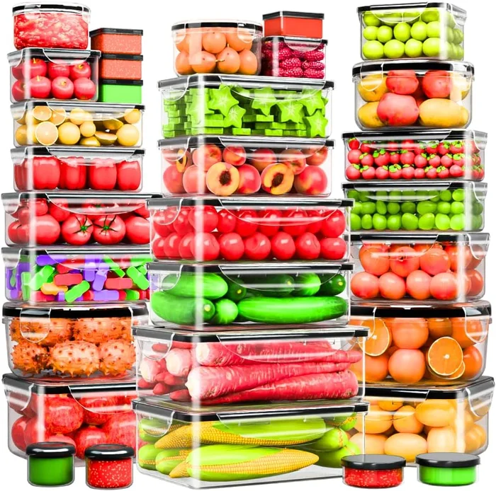 62 Pcs Large Food Storage Containers with Lids Airtight,Total 656OZ(31
