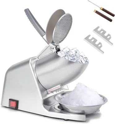 Electric Ice Shaver Machine Dual Blade 178 lbs/hr High Speed Ice Crush