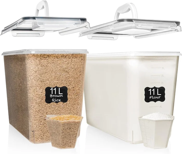 Shazo 2 PC 11L Flour Sugar Storage Containers with Easy Carry Handle P