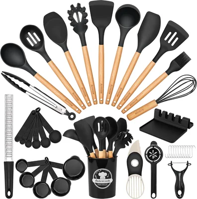 Astercook 39 PCS Kitchen Utensils Set, Silicone Cooking Utensil Sets w