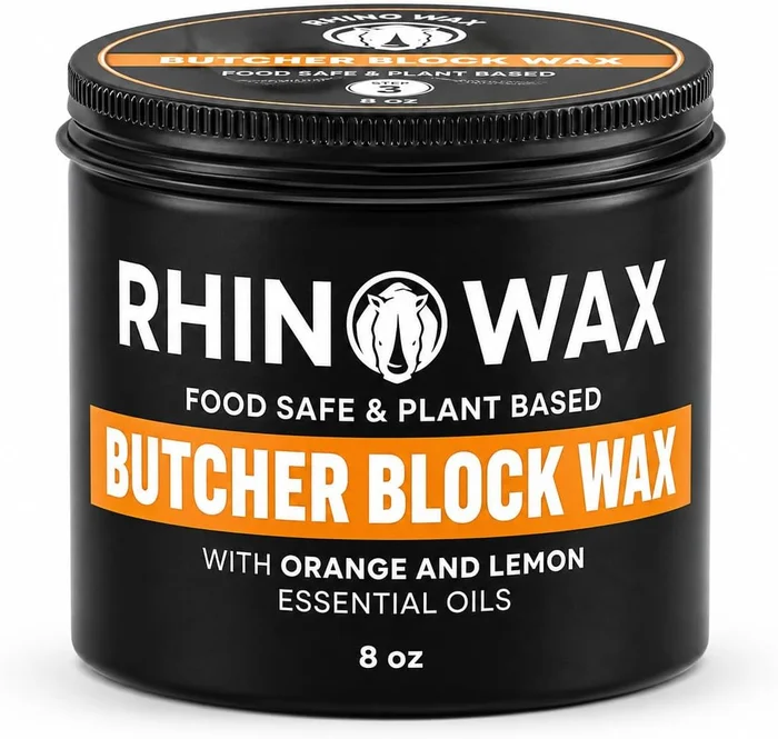 Rhino Wax Butcher Block Wax 8 oz for Countertops and Large Cutting Boa