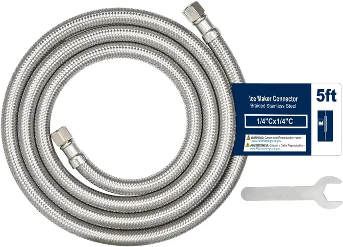 5ft Ice Maker Water Line Stainless Steel Braided with Flexible Refrige